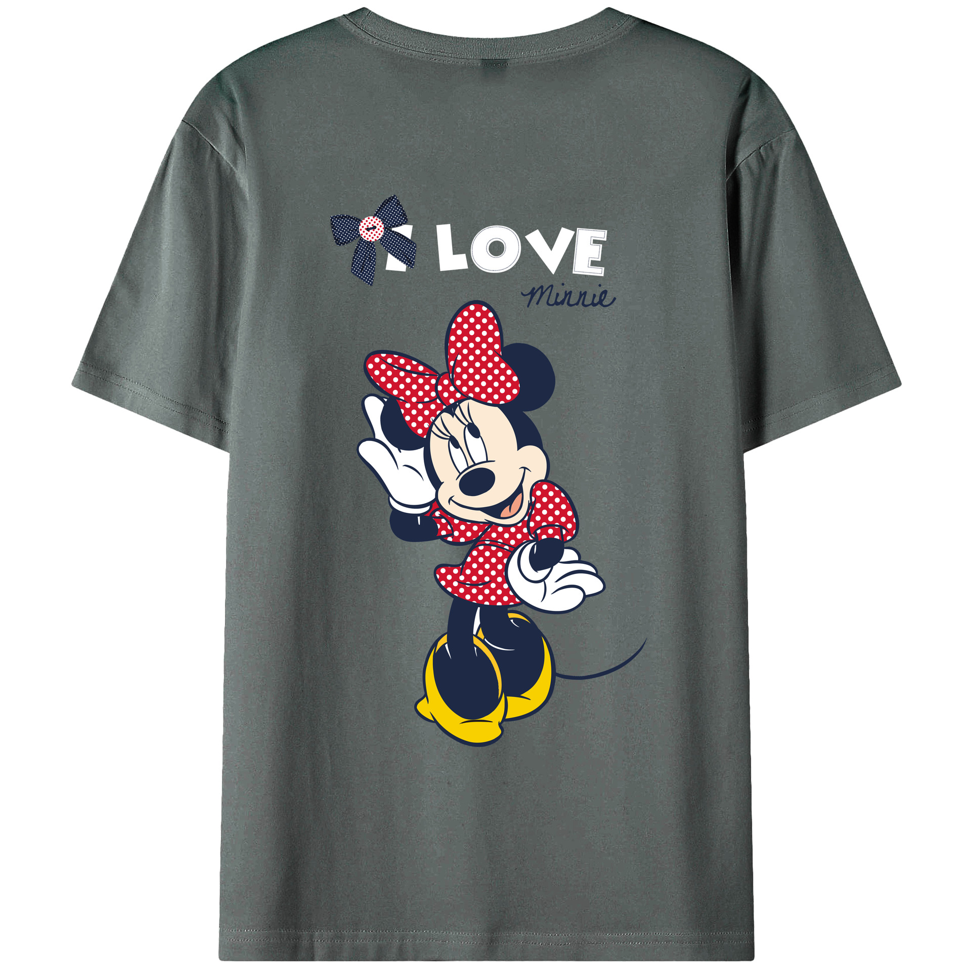 ミッキーマウス Mickey Mouse 綿100％ メンズ半袖Tシャツ（バックプリント） 通気性